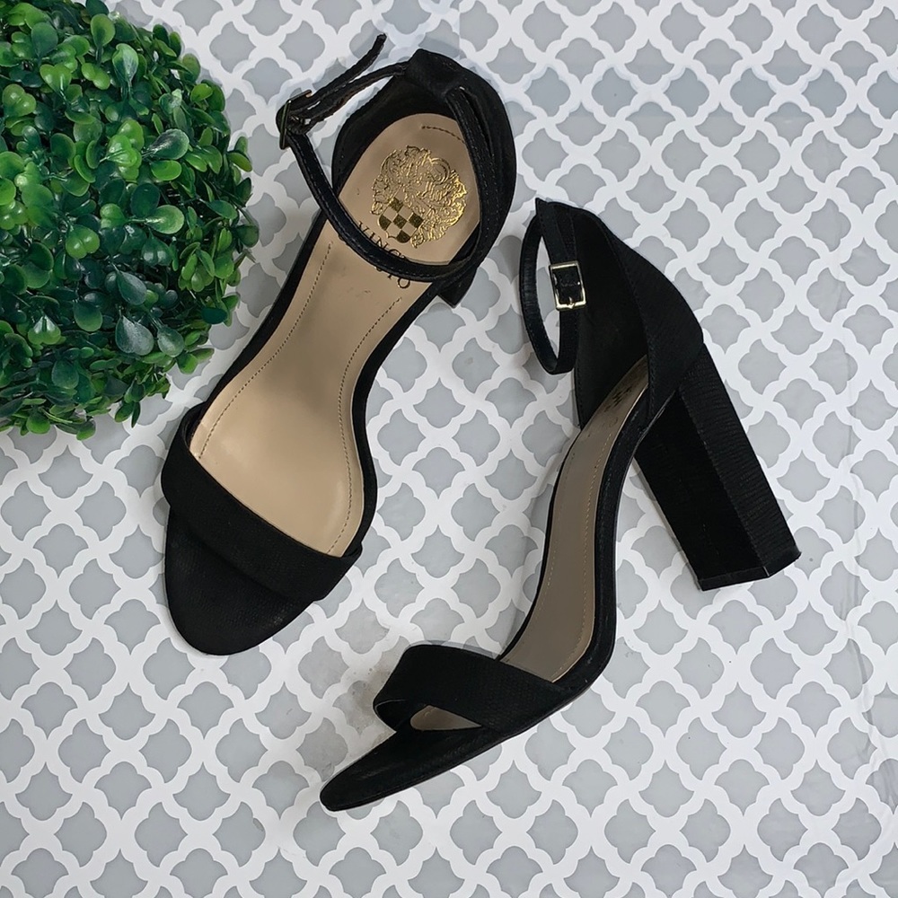 Vince Camuto Black Malissa Ankle Strap Sandal Size 8.5M‎